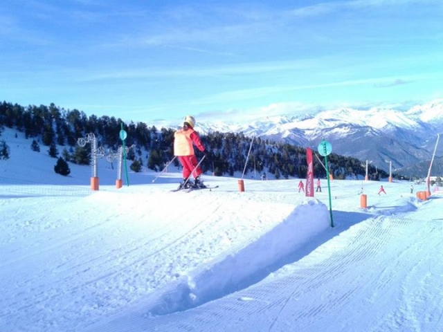 piste de ski avec obstacles